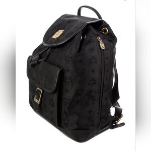 Vintage MCM Visetos Nylon Drawstring Large Backpack 💛🖤💛🖤